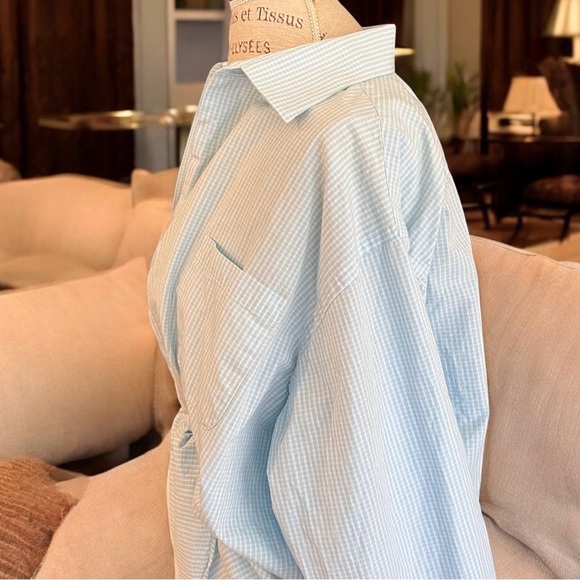 Calvin Klein Men’s button down XL Regular Fit Baby Blue gingham - Picture 7 of 16